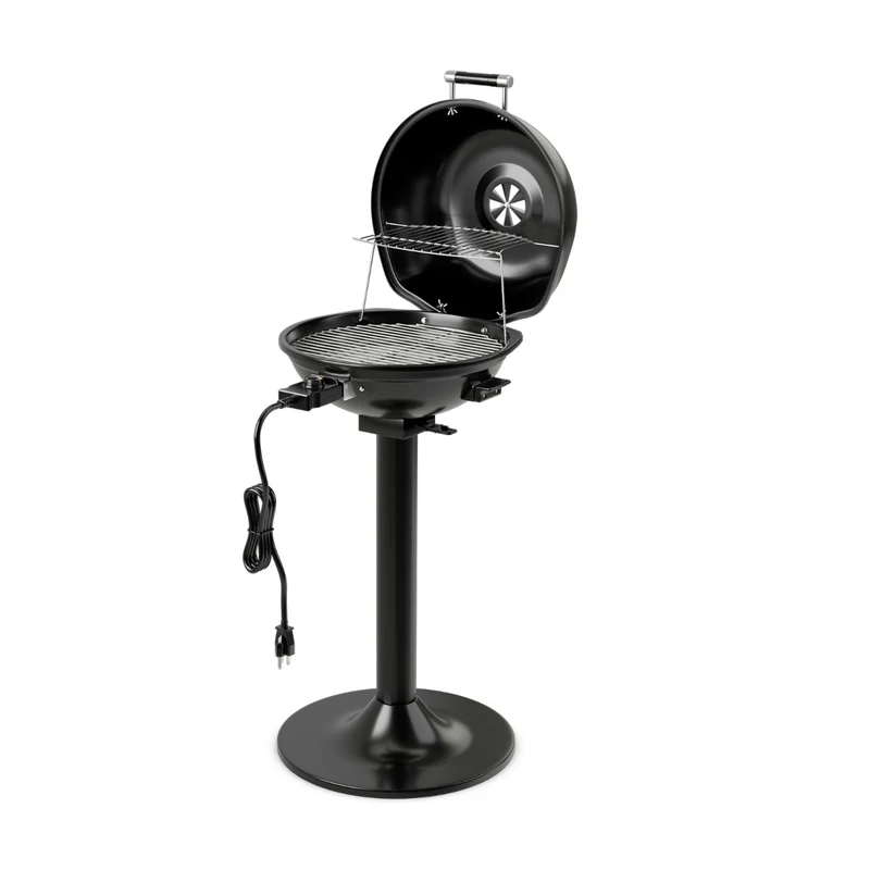 Grill électrique barbecue portable 52 x 44,5 x 82,5 cm 1600 W facile à nettoyer en métal noir 20_0019030