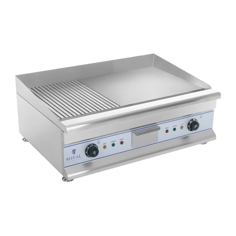 Plancha électrique nervurée 75 cm 2 x 3200 watts acier inox professionnel 3614043/2