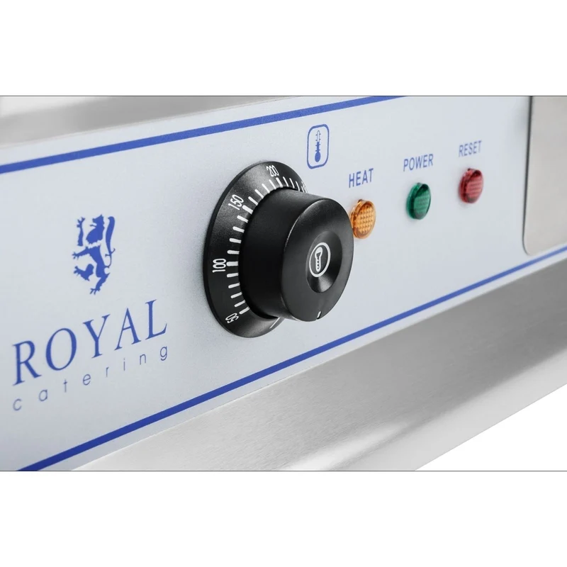 Plancha électrique nervurée 75 cm 2 x 3200 watts acier inox professionnel 3614043/2