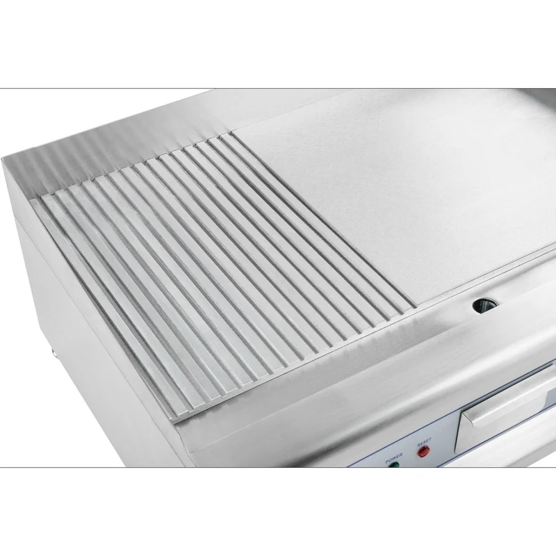 Plancha électrique nervurée 75 cm 2 x 3200 watts acier inox professionnel 3614043/2