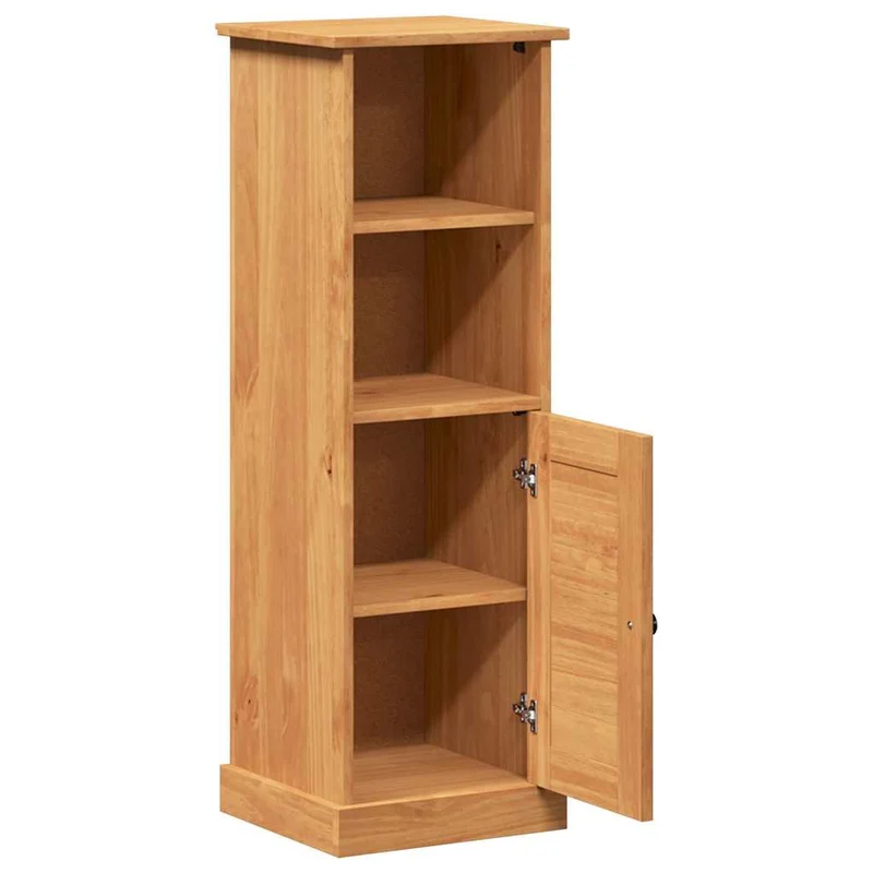Armoire de salle de bain moderne rangement avec 4 étagères 37 x 34 x 110 cm en bois de manguier marron 02_0057911