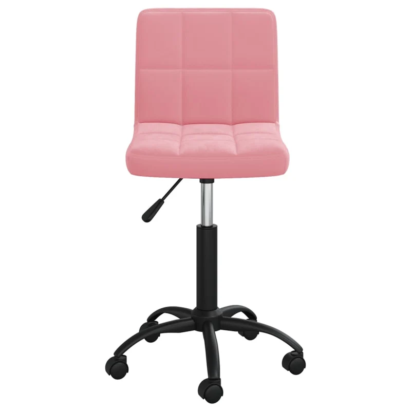 Chaise fauteuil siège pivotante de bureau informatique étude velours rose 02_0024172