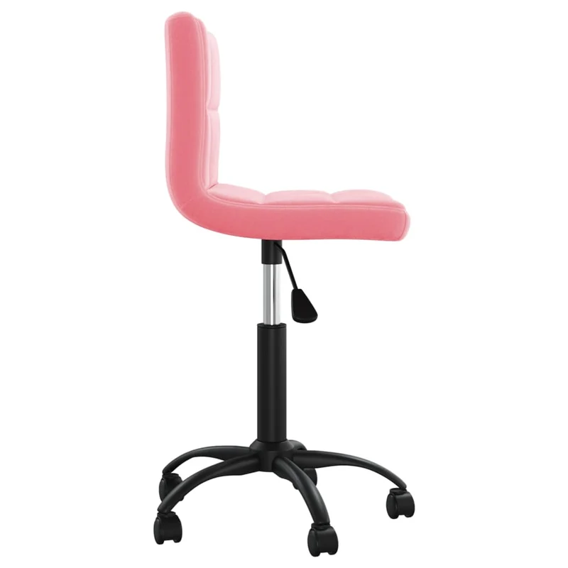 Chaise fauteuil siège pivotante de bureau informatique étude velours rose 02_0024172