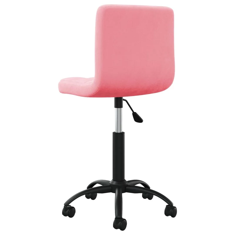 Chaise fauteuil siège pivotante de bureau informatique étude velours rose 02_0024172