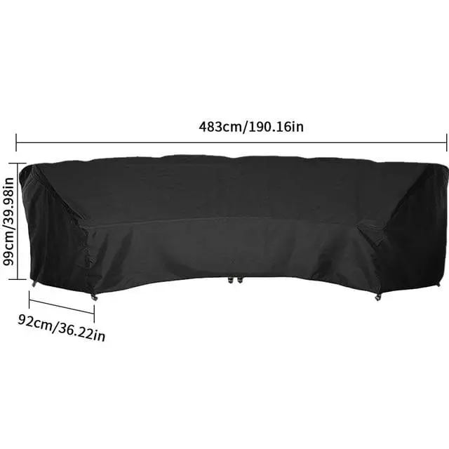 JARDYSET - Housse de jardin imperméable pour canapé incurvée style Patio extérieur