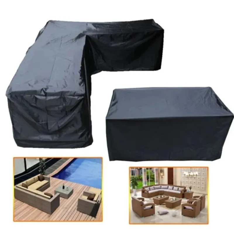 JARSOFA - Housse de jardin pour canapé d'extérieur imperméable robuste en forme de L