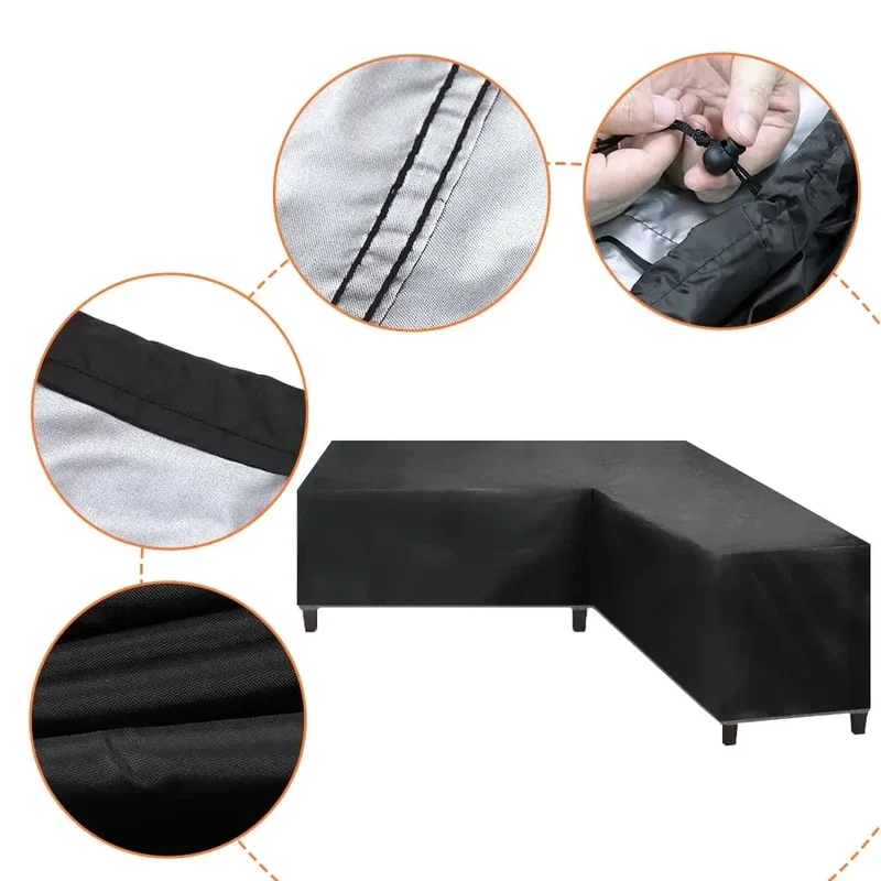 JARSOFA - Housse de jardin pour canapé d'extérieur imperméable robuste en forme de L