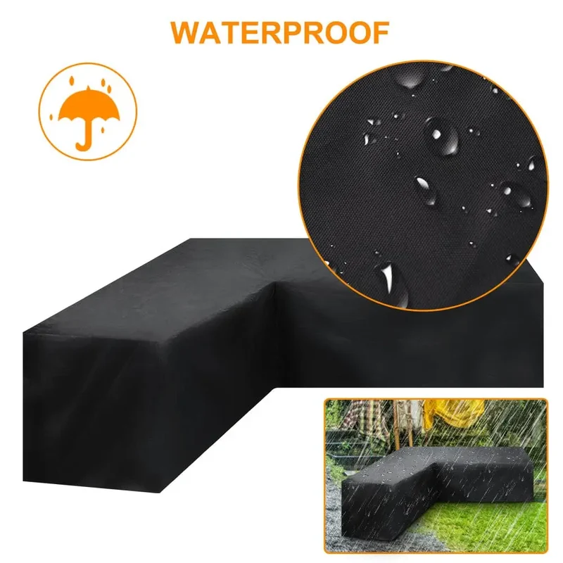 JARSOFA - Housse de jardin pour canapé d'extérieur imperméable robuste en forme de L