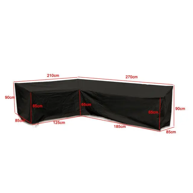 JARSOFA - Housse de jardin pour canapé d'extérieur imperméable robuste en forme de L