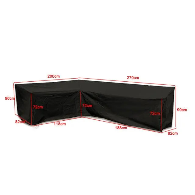 JARSOFA - Housse de jardin pour canapé d'extérieur imperméable robuste en forme de L