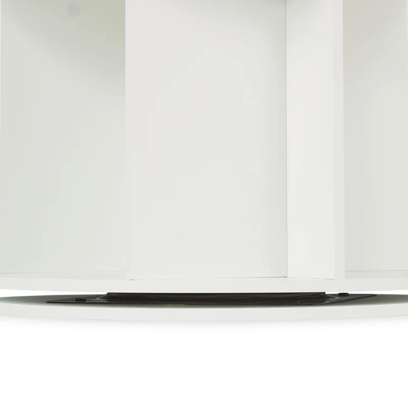 Bibliothèque rotative compacte design moderne rangement 104 x 50 cm en MDF blanc 13_0018496