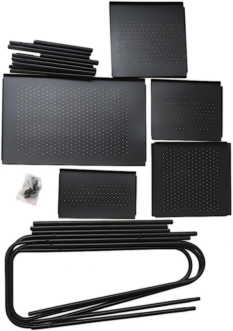 Portant moderne pour entrée et chambre 150 x 100 x 39 cm avec 5 tablettes pratiques en métal noir 13_0018564