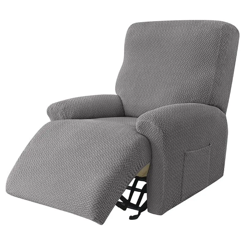 NOGENT - Housse de fauteuil et canapé de relaxation avec partie inclinable en tissu jacquard