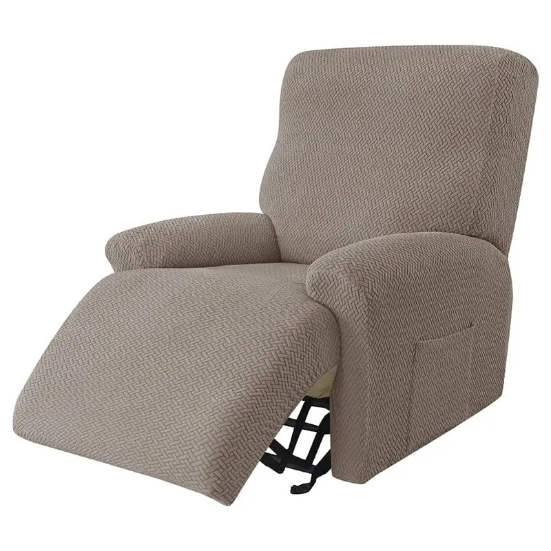 NOGENT - Housse de fauteuil et canapé de relaxation avec partie inclinable en tissu jacquard