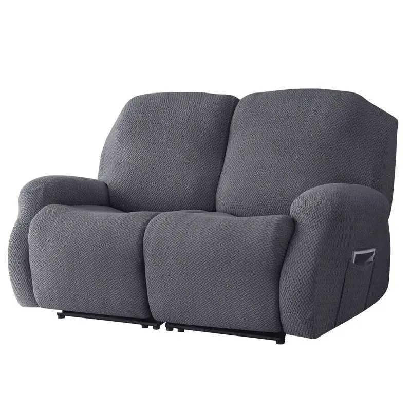 NOGENT - Housse de fauteuil et canapé de relaxation avec partie inclinable en tissu jacquard