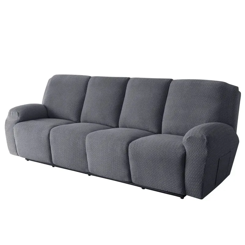 NOGENT - Housse de fauteuil et canapé de relaxation avec partie inclinable en tissu jacquard