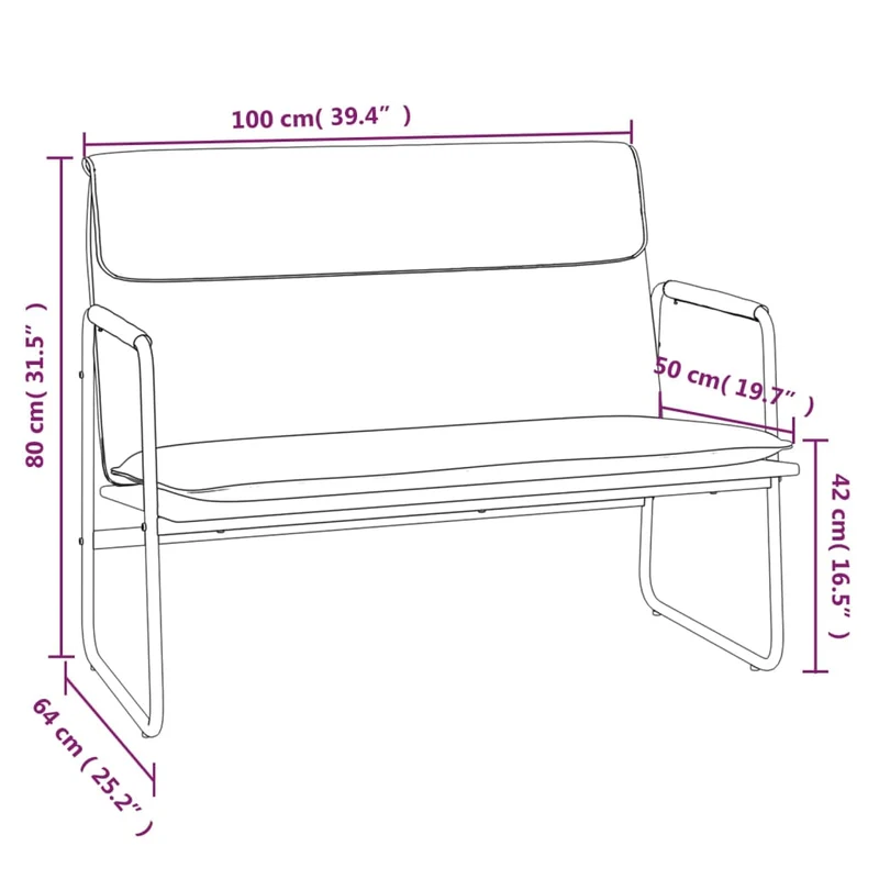 Banc banquette 100 x 64 x 80 cm tissu noir 02_0010706