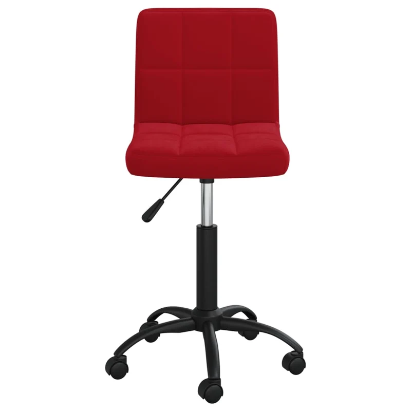 Chaise fauteuil siège pivotante de bureau informatique étude velours rouge 02_0024175