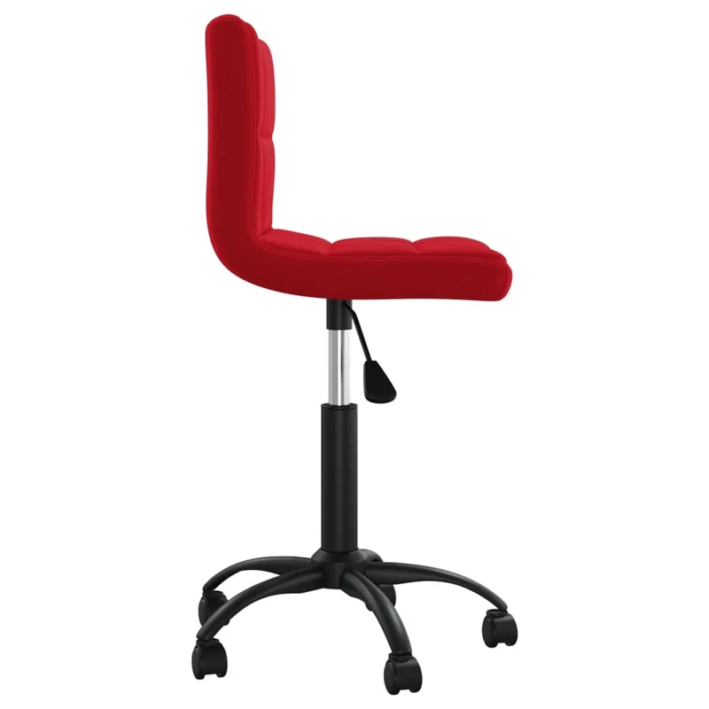 Chaise fauteuil siège pivotante de bureau informatique étude velours rouge 02_0024175