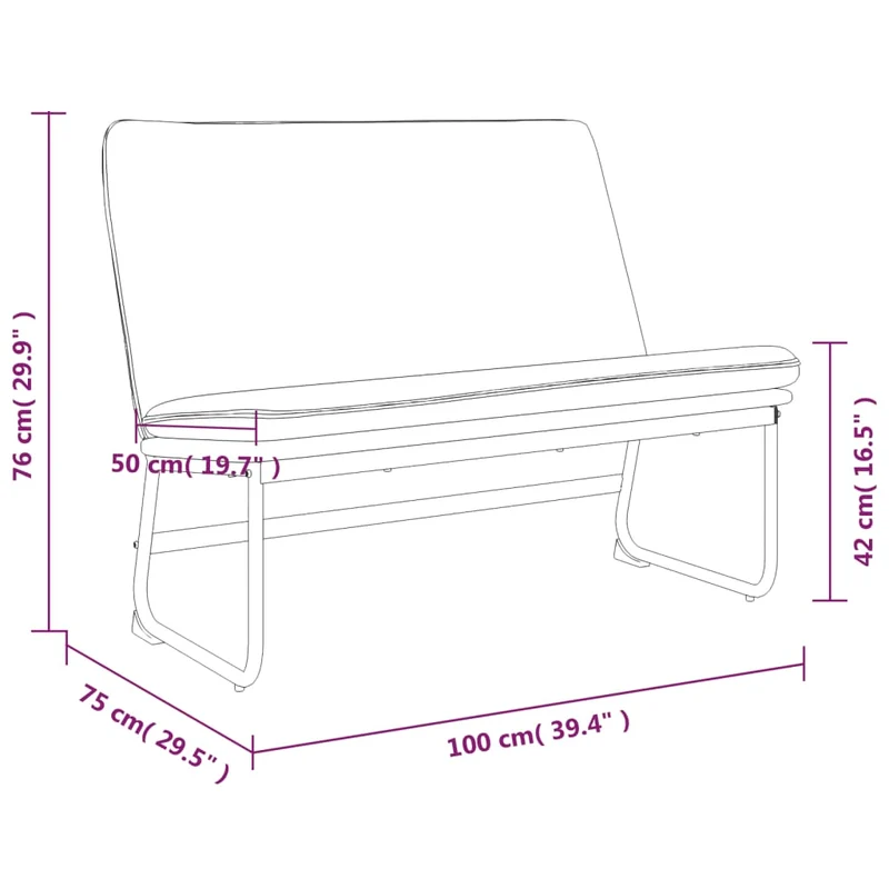 Banc banquette vert foncé 100 x 75 x 76 cm tissu 02_0010563