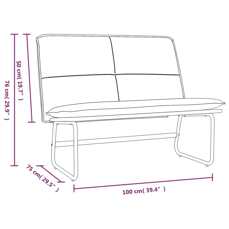Banc banquette 100 x 75 x 76 cm similicuir noir 02_0010614