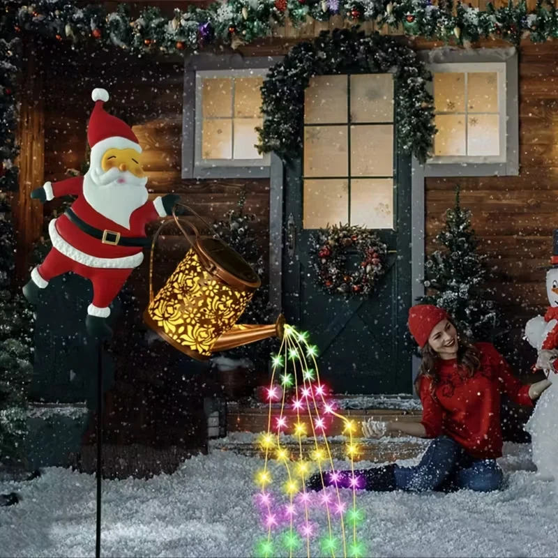 Père Noël Cascade Lumineuse Enchantée