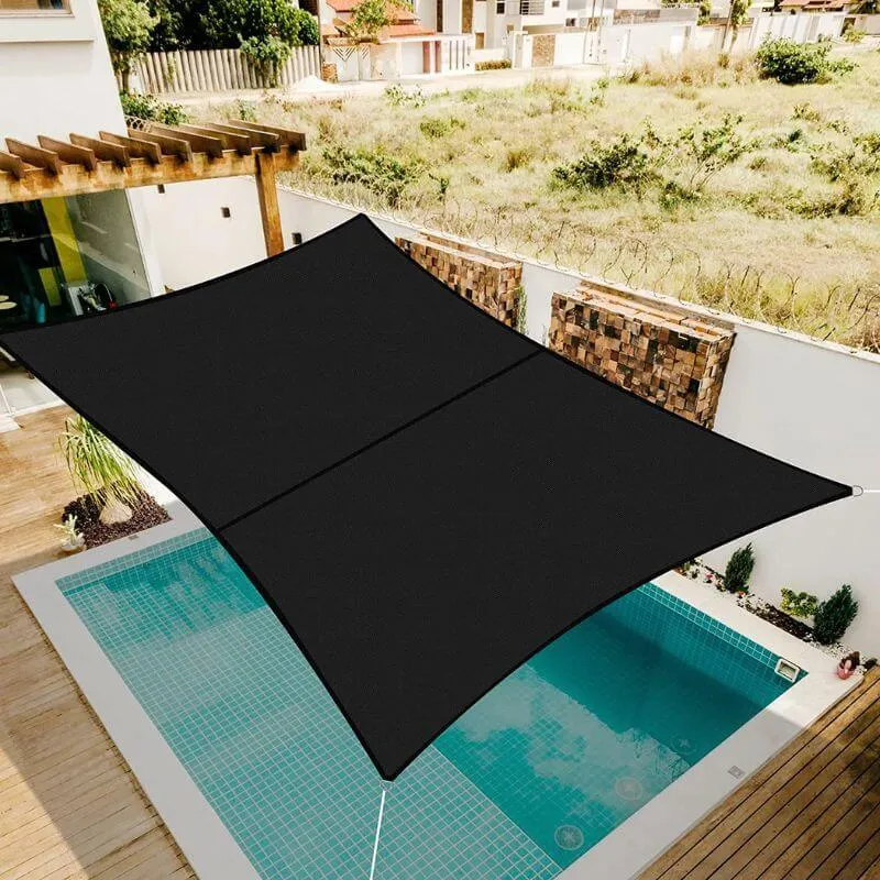 Toile d'ombrage Rectangulaire Noir