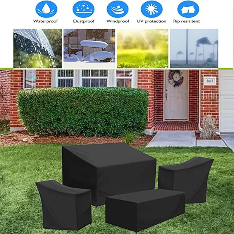 ROTINY - Housse pour meubles de jardin imperméable 4 pièces