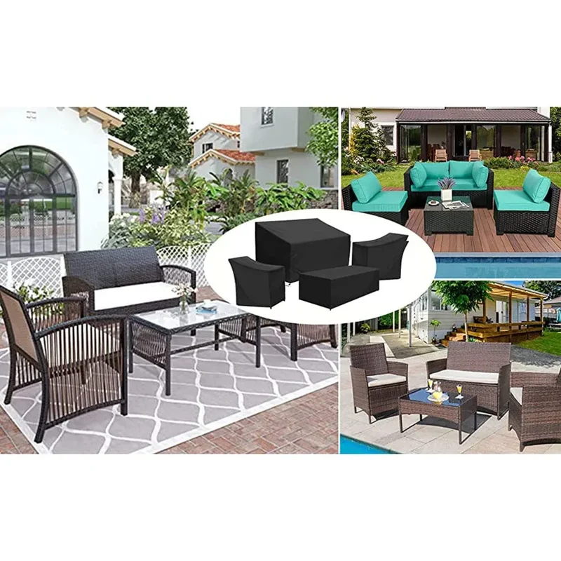 ROTINY - Housse pour meubles de jardin imperméable 4 pièces
