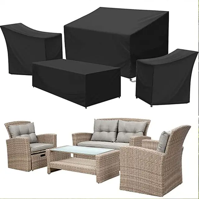 ROTINY - Housse pour meubles de jardin imperméable 4 pièces