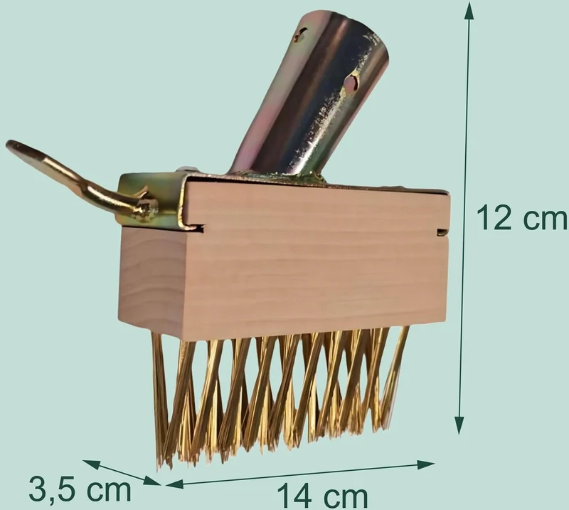 Lot de 3 brosses à joints jardin terrasse 12 x 14 x 3,5 cm nettoyage efficace finition naturelle en hêtre doré 13_0018692