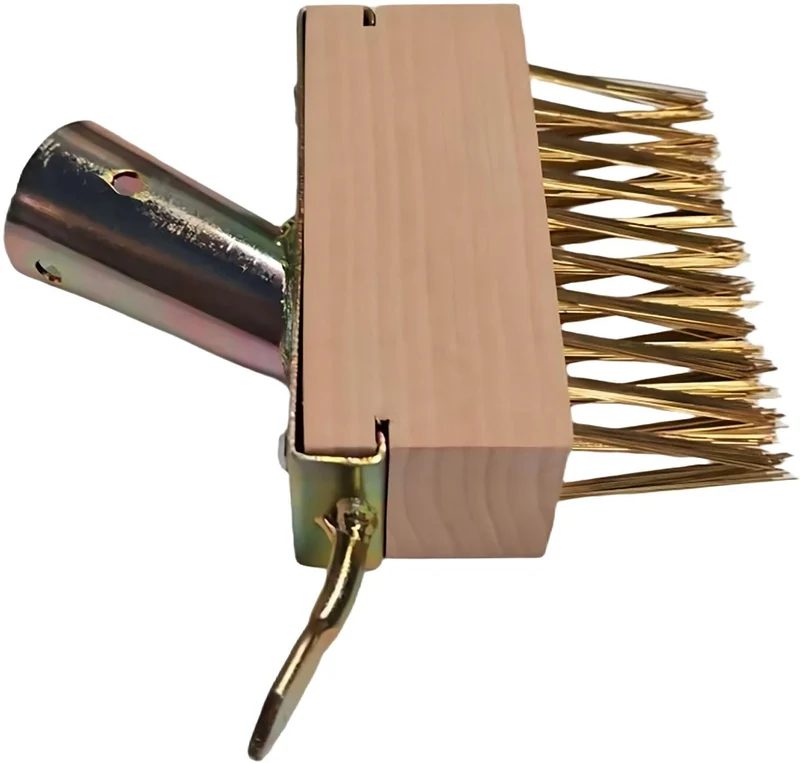 Lot de 3 brosses à joints jardin terrasse 12 x 14 x 3,5 cm nettoyage efficace finition naturelle en hêtre doré 13_0018692