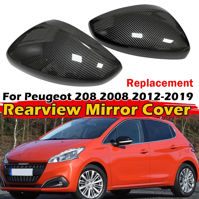 Coques de Rétroviseur Peugeot 208 2008 Citroën C3 2012-2020 Paire 2 Pièces à Clipser