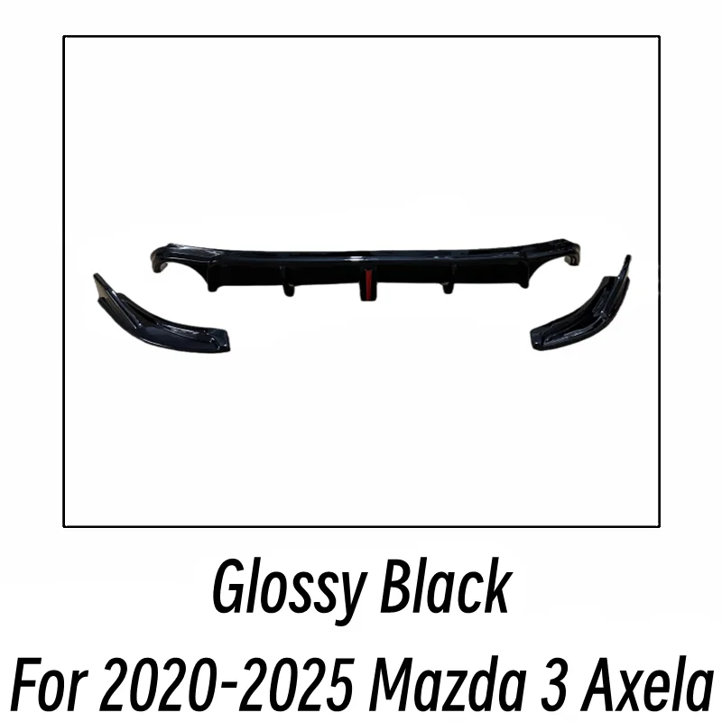 Diffuseur Arrière Mazda 3 Axela 2020-2025 Noir Brillant 3 Pièces
