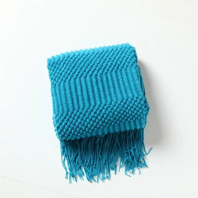 WINNYL - Plaid canapé en chenille tricoté