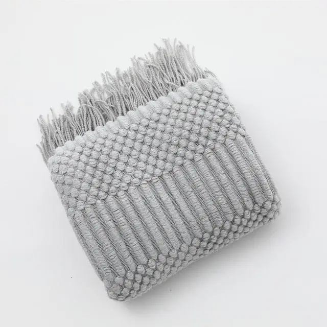 WINNYL - Plaid canapé en chenille tricoté