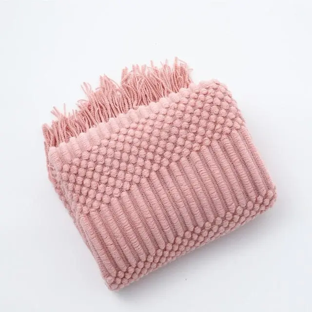 WINNYL - Plaid canapé en chenille tricoté