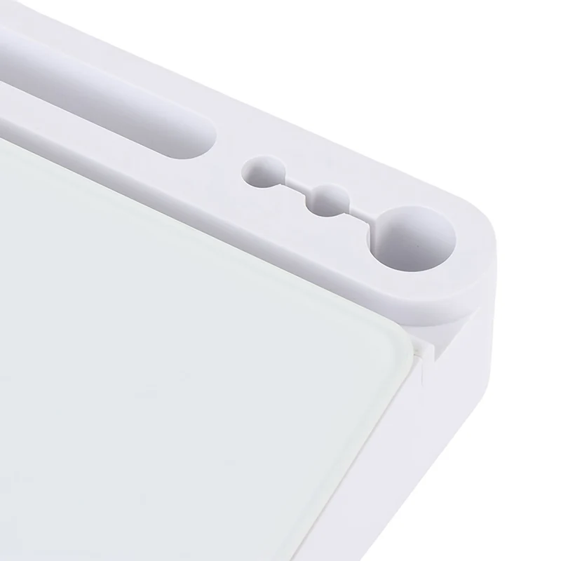 Organiseur de bureau avec tableau blanc 5,5 x 40 x 18 cm 8 compartiments pratique moderne en plastique blanc 13_0018604