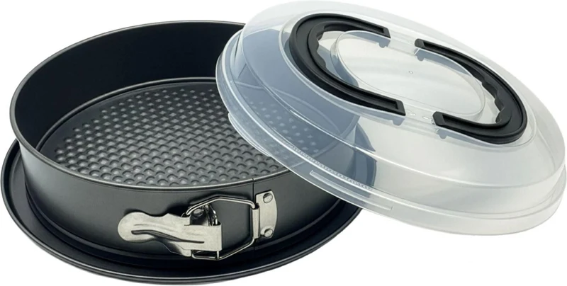 Moule à charnière rond cuisson homogène 10 x 26 cm avec couvercle pratique en acier carbone anthracite 13_0018591