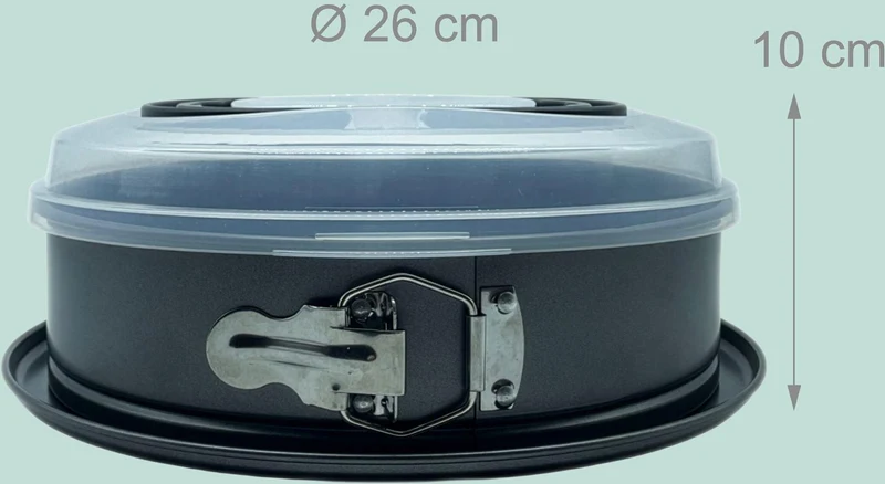 Moule à charnière rond cuisson homogène 10 x 26 cm avec couvercle pratique en acier carbone anthracite 13_0018591