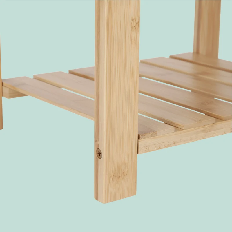 Tabouret de bain avec tablette pratique salle de bain 42 x 53 x 33 cm en bambou naturel 13_0018667