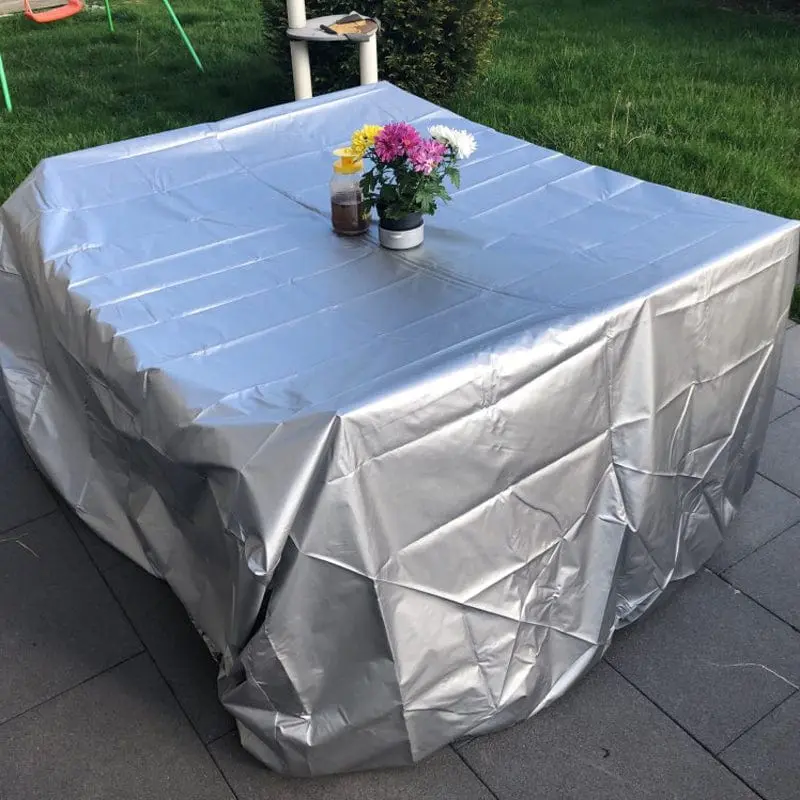 SILVERO - Housse de jardin anti-poussière imperméable en argent extérieur
