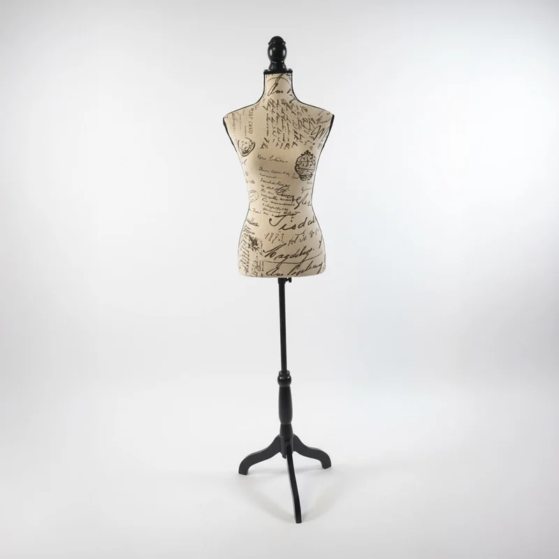 Mannequin de couture femme réglable présentation mode 130 x 41 x 34 cm en polyester beige 13_0018622