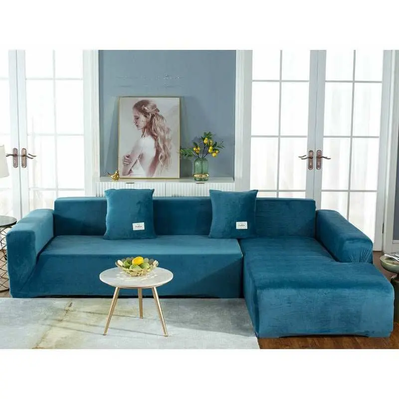 Housse canapé d'angle ou canapé en L BLUEPLUSH