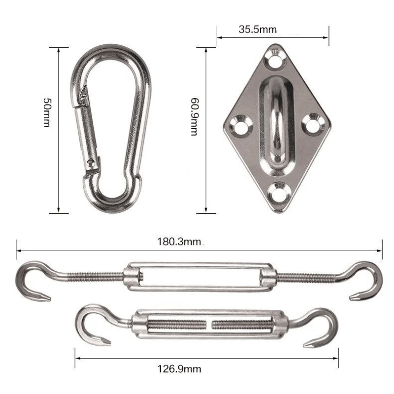 Kit fixation voile d'ombrage