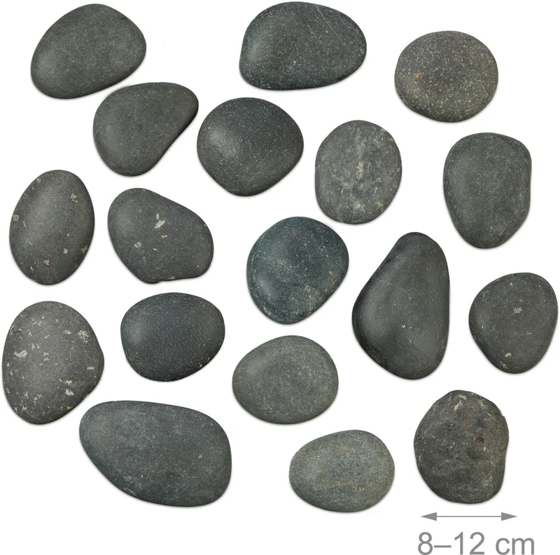Lot de pierres à peindre XL pour bricolage créatif relaxation 8 à 12 cm en pierre gris foncé 13_0018641