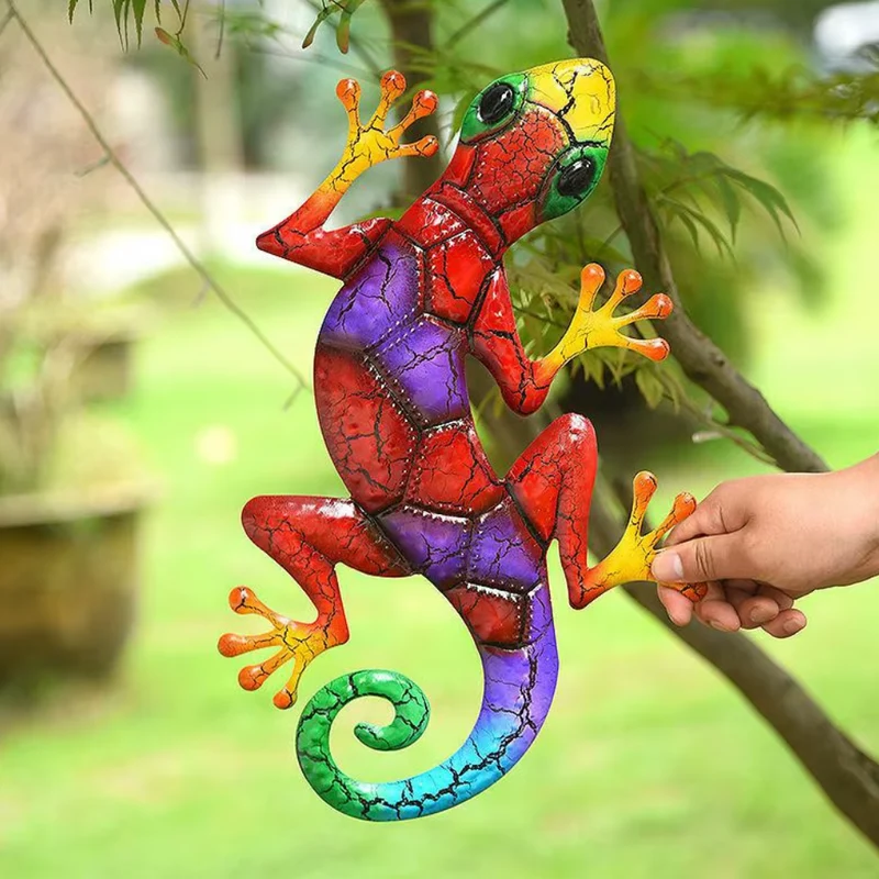 Décoration de Jardin Gecko en Métal