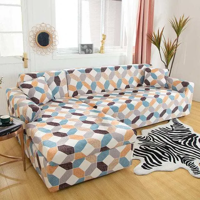 Housse canapé d'angle GEOTRISKA