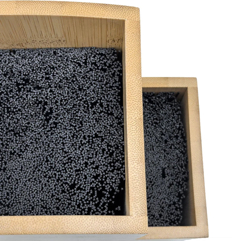 Bloc à couteaux à deux niveaux optimisé rangement pratique 25,5 x 11,5 x 18 cm en bambou noir 13_0018637