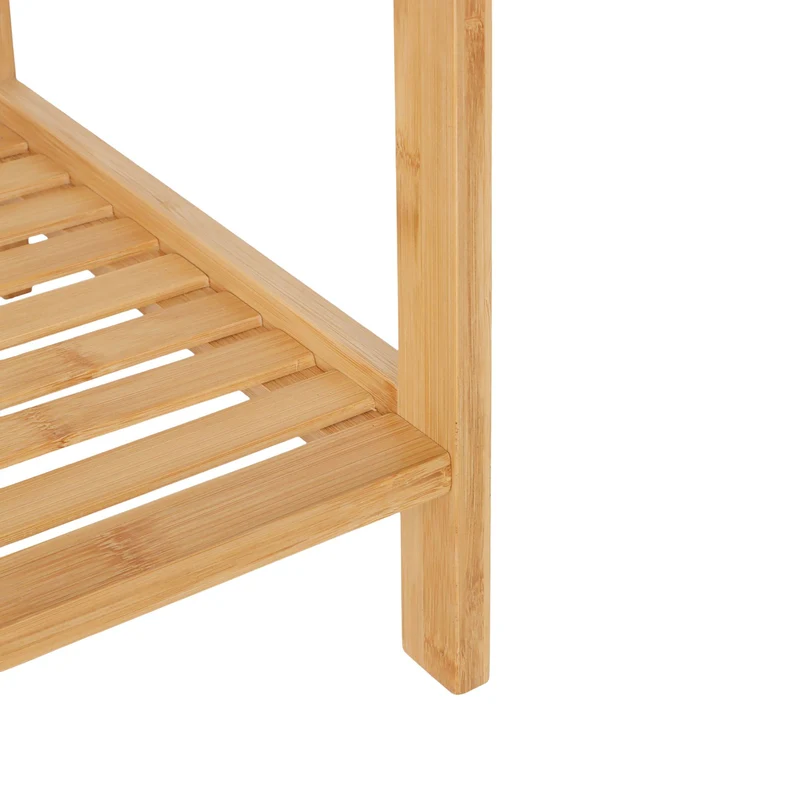 Porte-serviettes moderne 86 x 52,5 x 32 cm avec tablette rangement pratique salle de bain en bambou naturel 13_0018630